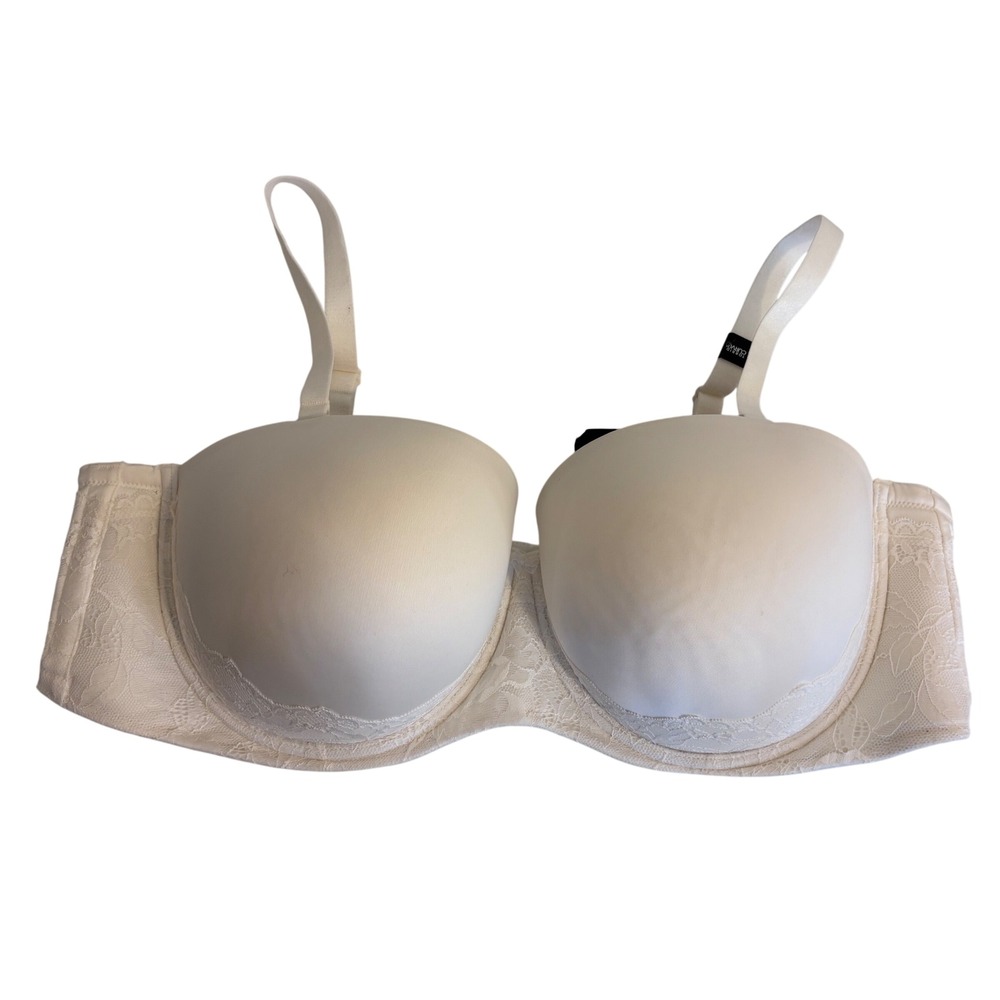Torrid Curve White Lace Push-Up Strapless Bra 48DDD Underwire Multi-Way NWT